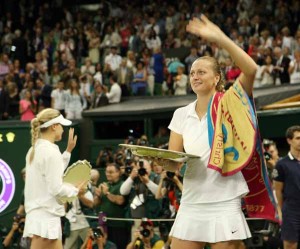 Eugenie Bouchard and Petra Kvitova (photo by David Musgrove, Tennis Today)