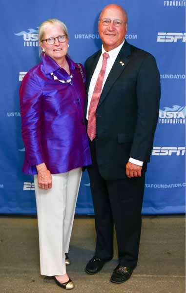 Courtney Combe and Chris Combe attend the USTA Foundation opening night Gala celebration during the 2015 US Open (Photo USTA/Andy Marlin)