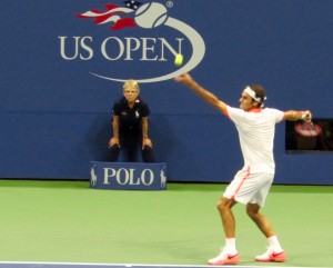 Roger Federer has served his way into the US Open men's final