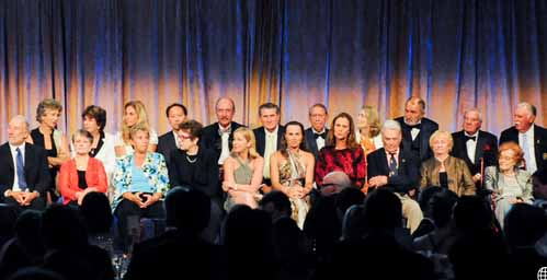 Tennis legends and inductees of the International Tennis Hall of Fame at the Legends Gala dinner in New York